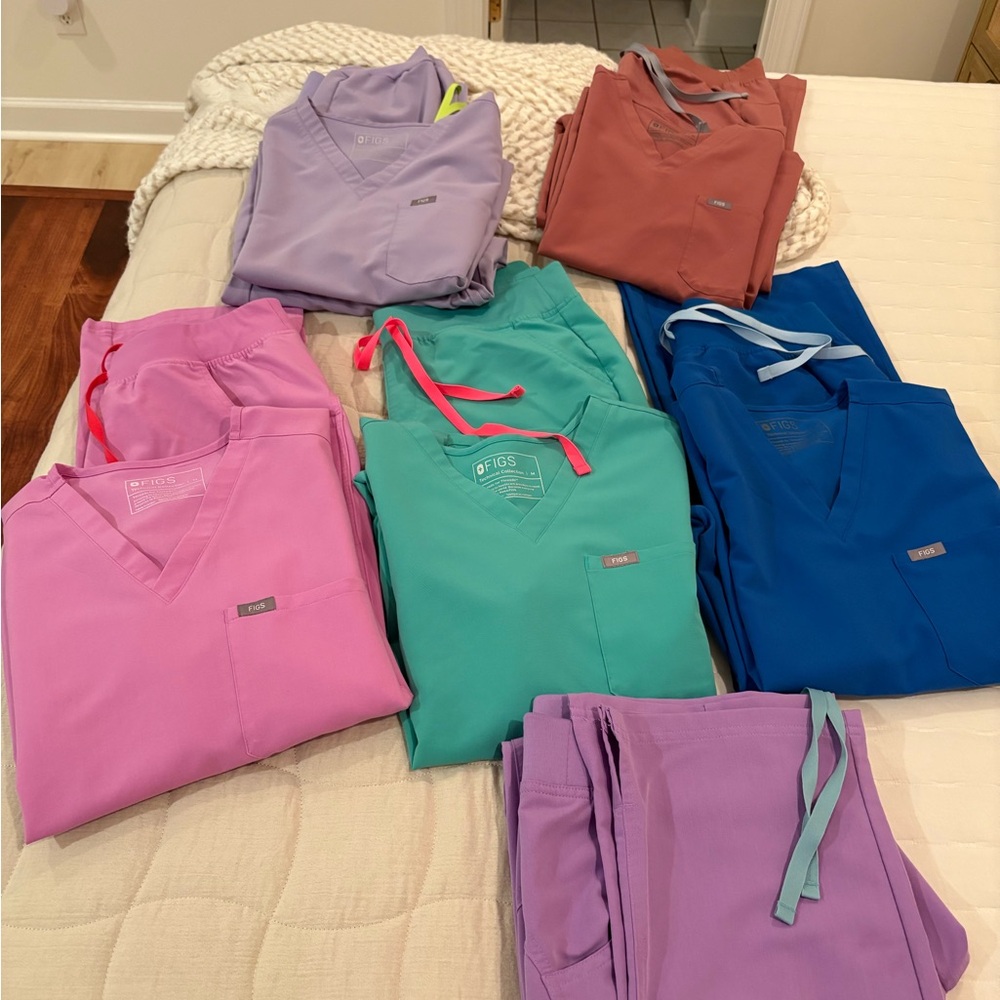 Figs Multicolor scrubs worn approximately 2-3 times. Did not like fit for me